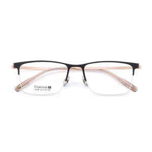 Lunettes de vue demi-cerclées en titane, rectangulaires, 53-18-146, légères, unisexes, montures optiques, origine Danyang - Product Image 1