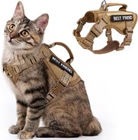 Nuevo Chaleco de correa de pecho de nailon con patrón sólido de entrenamiento táctico de moda para perros pequeños gatos Cierre de botón acolchado para caminar