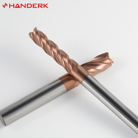 Fraise carrée en carbure de tungstène HANDERK, 4 dents, revêtement TiSiN, HRC55, haute vitesse, ODM/OEM pour CNC
