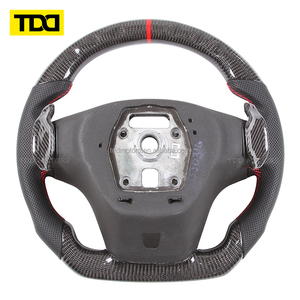 พวงมาลัยคาร์บอนไฟเบอร์แท้จากโรงงาน TDD สำหรับ Chevrolet Camaro & Corvette - หุ้มหนังแบบเจาะรู ขนาด 40 มม. - Product Image 5