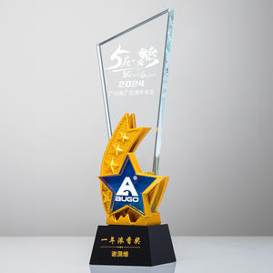 प्रचार रंगीन क्रिस्टल ग्लास ट्रॉफी कस्टम लोगो 3 डी प्रिंट उत्कीर्णन क्रिस्टल पुरस्कार ट्रॉफी - Product Image 5