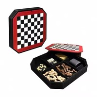 Jeu d'échecs de luxe en cuir personnalisé 2 en 1 avec plateau de backgammon multifonction