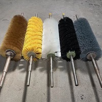 Brosse de nettoyage électrique à rouleaux pour convoyeur avec arbre en acier, taille personnalisée pour usine de ciment, charbon et mines, brosse industrielle