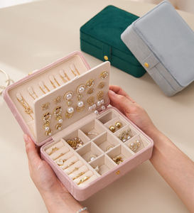 Estuche de Almacenamiento de Joyas de Gamuza Portátil de Lujo con Logotipo Personalizado, Caja de Embalaje de Joyería Rectangular para Viajes - Product Image 6