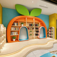 Moetry Bibliothèque en bois personnalisée en forme de germe, mobilier commercial pour librairie, école, bibliothèque, design d'étagère