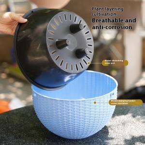 Panier de jardinière suspendu en <span class=keywords><strong>plastique</strong></span> <span class=keywords><strong>tressé</strong></span> épaissi-Pot de plantes succulentes et mural pour balcon/jardin - Product Image 4