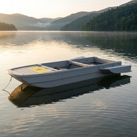 Bateau de pêche modulaire en PE pour deux personnes avec flotteurs latéraux, conception robuste et épaissie à montage rapide, écologique et recyclable, idéal pour les travaux en étang