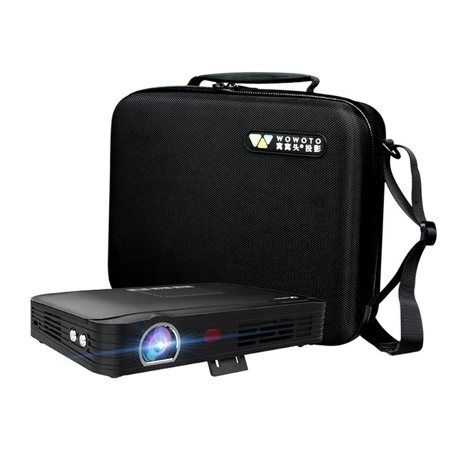 WOWOTO 1080P Portable Android Mini Smart WIFI BT Projector Business LED DLP 4000 Lumens 3D Ready HIFI Stereo Built-in Speakers
