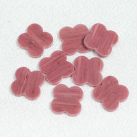 Pierres précieuses en vrac personnalisées de haute qualité Rhodonite naturelle et Quartz Rose coupe plate trèfle à quatre feuilles en gros