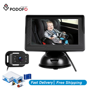 Podofo - Kit de Cámara de Visión Trasera para Automóvil, con Visión Nocturna IR, Lente Gran Angular para Bebés, Fácil Instalación - Product Image 1