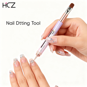 Nouvelle Arrivée <span class=keywords><strong>Brevet</strong></span> Rétractable Conception Allemagne Double Extrémité Nail Dotting Outil Français Gel Acrylique Nail Art Brosse - Product Image 6