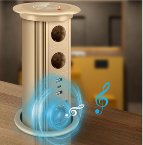 Vàng Ẩn Gắn Không Thấm Nước EU Ổ Cắm Điện Bếp Đảo Truy Cập Top Điện Cơ Giới Pop Up Không Dây USB-C Ổ Cắm - Product Image 2