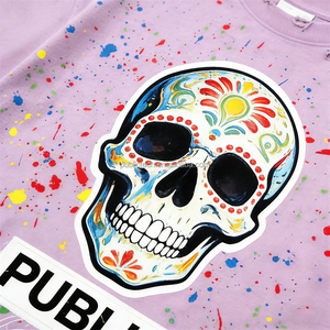 Camiseta de Fabricante de Ropa con Estampado de Salpicaduras de Pintura por Transferencia Térmica, Calidad Premium, Estilo Desgastado, Corte Holgado y Amplio - Product Image 2