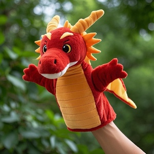 Marioneta de peluche de dragón personalizada, marioneta de mano de animales de peluche hecha a mano, marioneta de animales para juegos creativos y narración de cuentos - Product Image 4