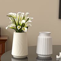 Nordischer Ins-Stil Vertikales Wellenmuster Vase Silikonform DIY Hydroponischer Blumentopf Kerzenhalter Modell