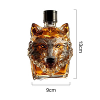 Botellas de Whisky de Vidrio de Lujo con Cabeza de Lobo, de Borosilicato, con Logotipo Personalizado al por Mayor