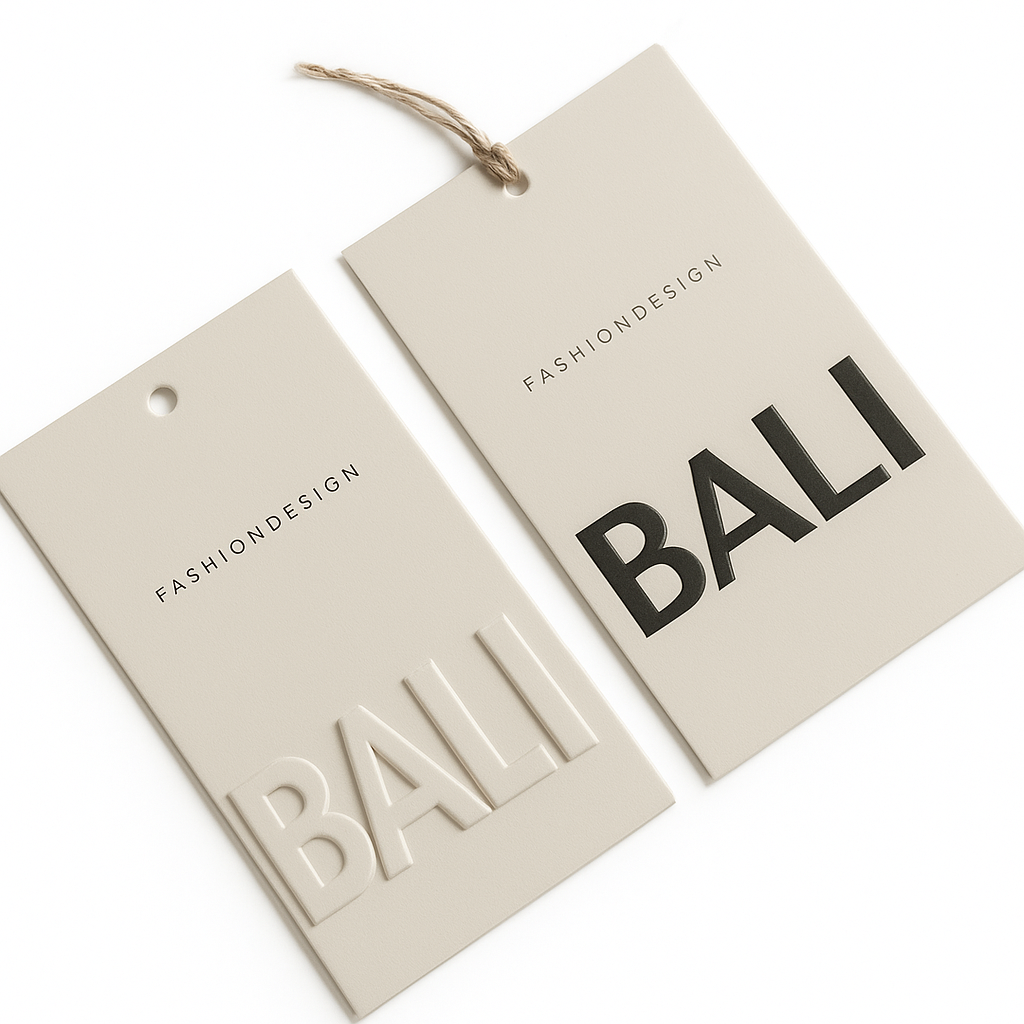 Luxury Custom 3D Relief Logo Gold Stamping Embossed Square Paper Labels Branding Tags For Bags Custom Size Printed