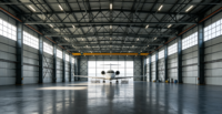 Hangar de stockage d'avions à grande porte coulissante, construction modulaire en acier économique pour charges lourdes