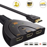 Commutateur HDMI Xput 3 ports 3 en 1, prend en charge la vidéo haute définition 4K Ultra HD 1080P 3D, sélecteur audio-vidéo pour HDTV, ordinateur portable, jeux