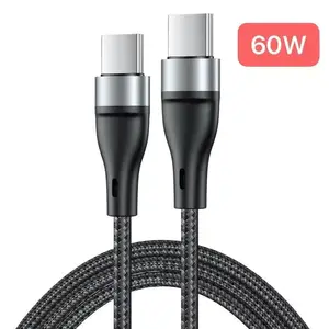 Usb Cable Type C to Type C Fast Charging Cable 60W 1M Aluminum Alloy Data Line Braided charging wire