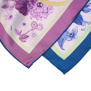 Pañuelo de Seda Cuadrado de Alta Calidad con Estampado Floral, 100% Seda, para Mujer - Product Image 2
