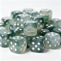 Dés de jeu D6 16 mm bicolores marbrés, lot de 2 dés de jeu en vrac aux couleurs mélangées