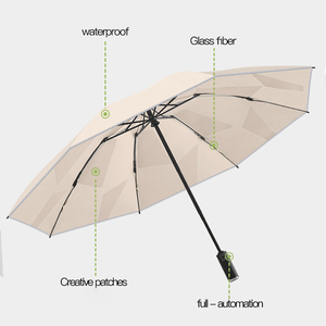 Custom Automatic Open Travel Sunshade 3-Folding Reflective Strip <b>Umbrella</b> with Logo Classic Design Wind Proof and Rainproof - Product Image 2