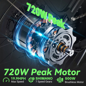 Vélo électrique pliable pour adultes 500W 48V Batterie au lithium 7 vitesses <span class=keywords><strong>Homologué</strong></span> CE Freins à disque doubles Moteur de moyeu arrière sans balais Autonomie de 54 km - Product Image 3