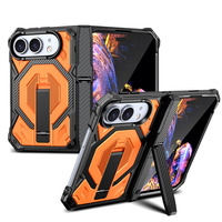 Étui de protection magnétique pliable 3-en-1 de qualité supérieure avec double support dissimulé et couverture intégrale de la charnière antichoc pour iPhone Duo Fold