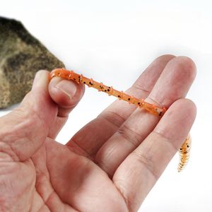 En gros 10 pièces/sac 1.2g 6cm flottant ver appât avec <span class=keywords><strong>sel</strong></span> et poisson Tpe artificiel doux leurres de pêche - Product Image 4