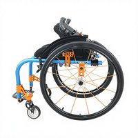 Silla de Ruedas Manual Plegable con Marco Rígido, Ligera y Moderna para Deportes y Ocio, Asiento Ergonómico para Personas con Discapacidad