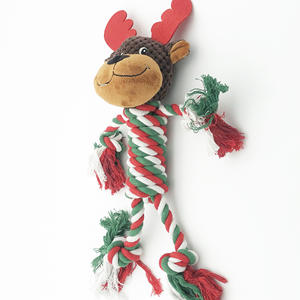 Jouet pour chien en peluche de luxe, thème licorne, sonore, résistant aux morsures, tressé, mignon en forme d'elk, pour Noël et la Saint-Valentin - Product Image 6