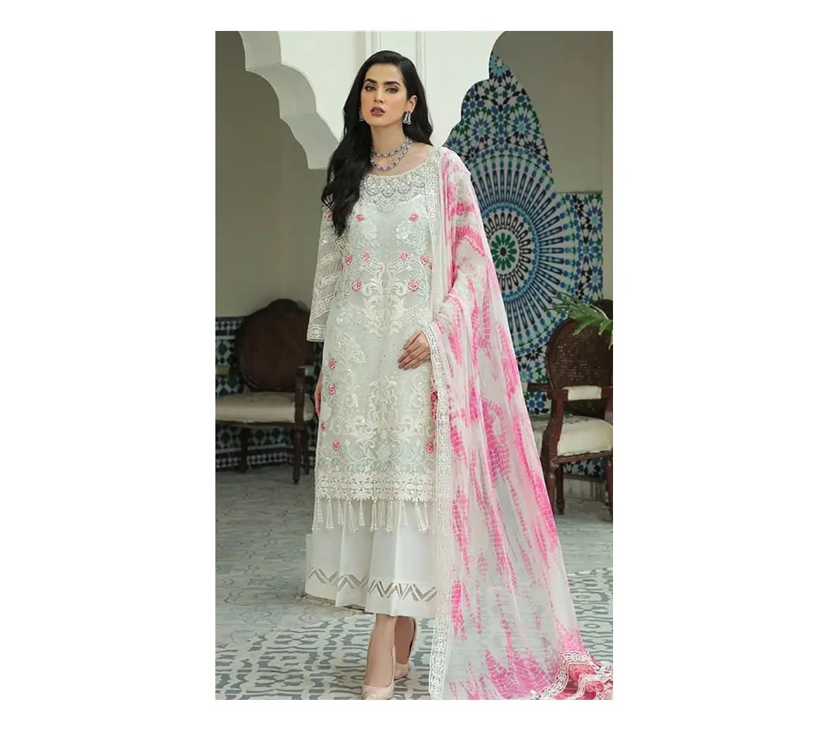 เครื่องแต่งกายปาร์ตี้วัสดุกึ่งเย็บคุณภาพดีที่สุดชุด Salwar Kameez ของปากีสถานสําหรับขายมีจําหน่ายในราคาไม่แพง