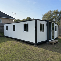 Maison conteneur pliable, portable et extensible, avec structure en acier galvanisé, maisonnette modulaire préfabriquée, maison mobile, cabane, pod, style moderne
