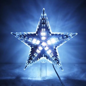 Décor de sommet d'arbre de Noël en forme d'étoile - Fonctionne à piles avec lumière LED pour arbres de Noël intérieurs/extérieurs, décoration festive pour fêtes de fin d'année - Product Image 5