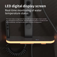 Grifos de Ducha Termostáticos LED Modernos de Doble Manija con Efecto Lluvia, Juego de Ducha SPA de Tubo Cuadrado para Montaje en Pared, Hoteles y Oficinas