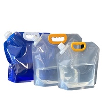 Conteneur d'eau pliable de 5 L de qualité alimentaire certifié FDA, en stock, sans MOQ, avec bec verseur