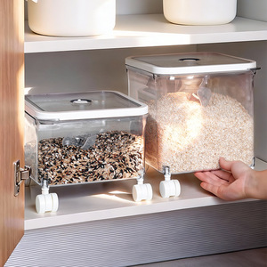 Vacuum Sealed Rice <b>Container</b> 9L 10L With Seal Lid For Food Grade <b>Flour</b> Grains Rice Storage Rectangle Shape - Product Image 2