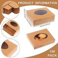 Fabricant de boîtes d'emballage recyclables en papier kraft brun personnalisées avec fenêtre pour biscuits et pain, boîte en carton personnalisée