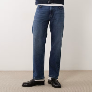 Jean décontracté bleu moyen pour homme 2026 – Coupe droite taille haute pour le quotidien - Product Image 1