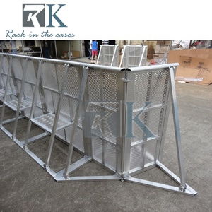 Wholesale Crowd Control Barrier Silver Crowd Barrier High Quality Barricade Fence Mobile Crowd Barrier for Concert Use - Product Image 6