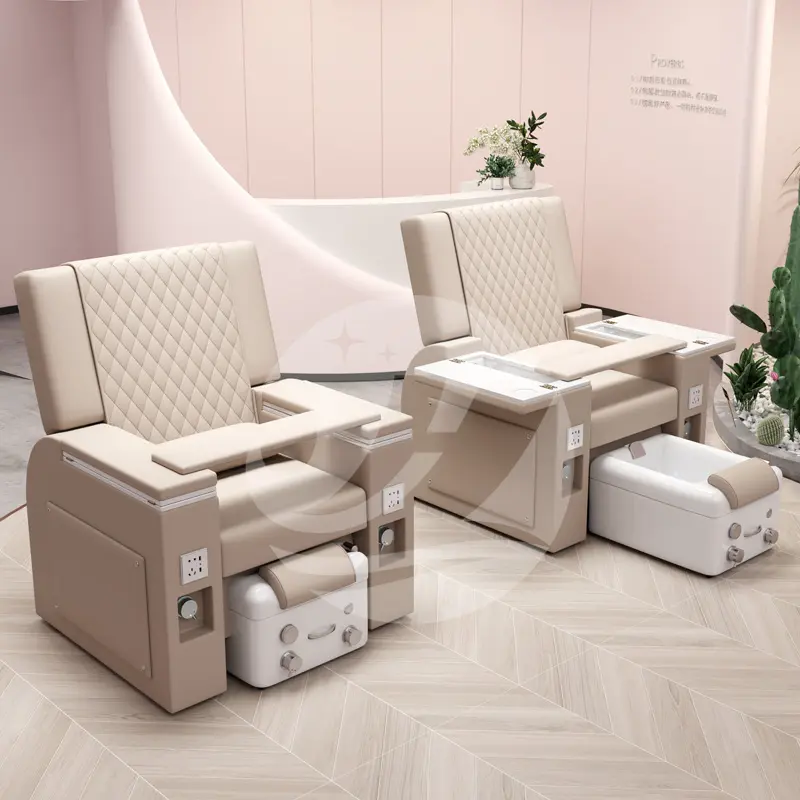 Novo design elétrico pedicure cadeira cerâmica bacia massagem reclinável com luz surf função pedicure sofá cadeira para salão de beleza
