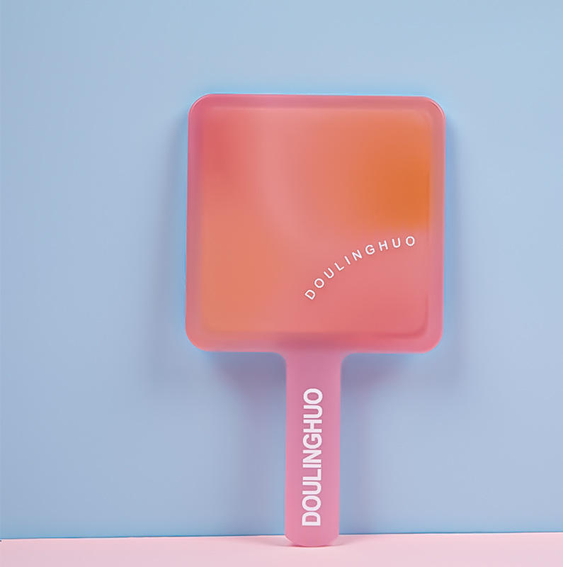 Barbie rose semi-transparent-miroir carré 9*16cm