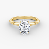 Bague de fiançailles solitaire ovale 3 carats avec halo caché et quatre griffes, diamant de laboratoire, or massif 14K/18K, certifié IGI CVD/HPHT, personnalisable