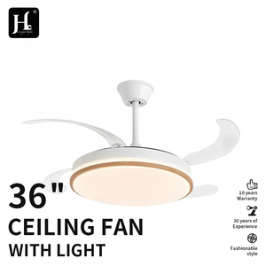 Ventilateur de plafond LED moderne avec moteur DC, 4 pales, télécommande, intensité variable, 3000K-6000K, 6 vitesses, CRI 85, montage en suspension pour salon - Product Image 2