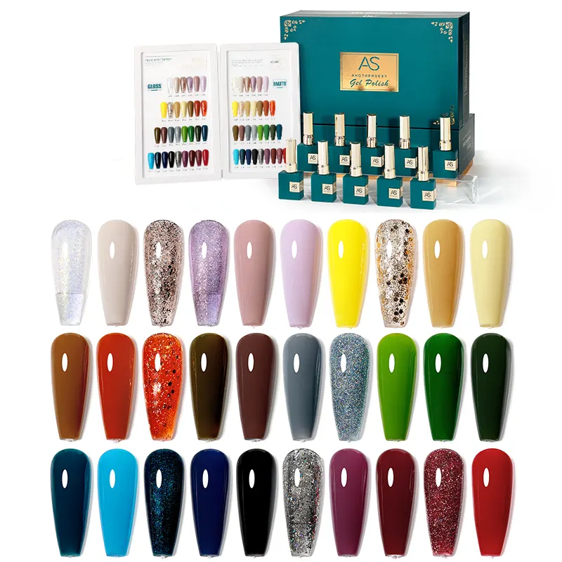 AS 30 Color Jelly Collection Nail Gel Polish Set Box Private Label Free Design Nail Polish