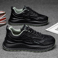 Chaussures de sport d'été pour hommes - Black Warrior - Chaussures de course décontractées respirantes à lacets avec empeigne en cuir synthétique