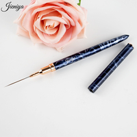 Pinceau à ongles en nylon à motif marbré avec manche métallique pour liner, collection 2027 – Fournisseur d'outils de nail art