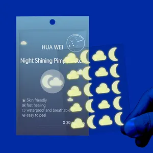 แผ่นปิดสิวสมุนไพร ปราศจากการทดลองกับสัตว์ ไฮโดรคอลลอยด์ ปิดผนึกติดแน่น แผ่นปิดสิวเรืองแสงกลางคืน 20 จุด - Product Image 4