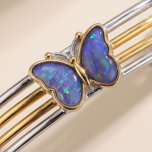 925 <b>Silver</b> Butterfly <b>Bracelet</b> for Women Two Tone Sterling <b>Silver</b> <b>Bracelet</b> Blue Butterfly <b>Charm</b> <b>Bracelet</b> Designer Fashion Jewelry - Product Image 4